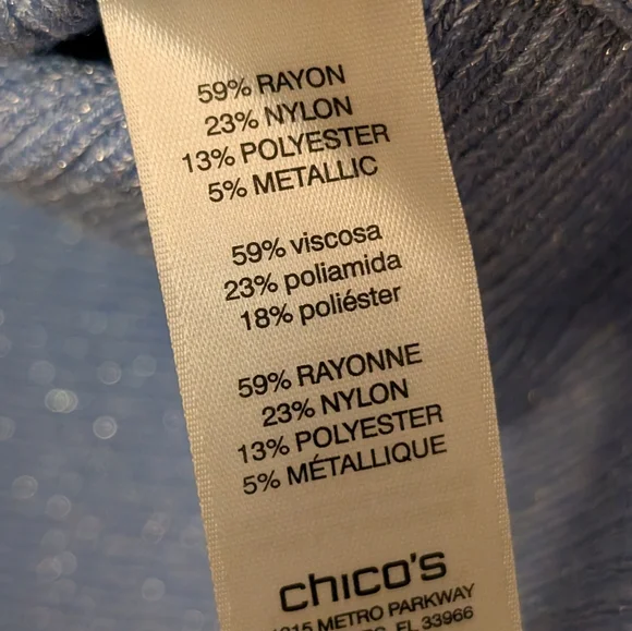 Chico's Blue Dolman Sleeve Knit Top Boatneck Batwing Lightweight ribbed 4/US 20 - Picture 5 of 8